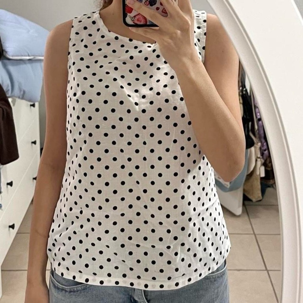 Polka Dot Sleeveless Top